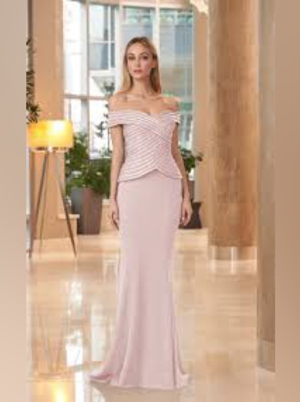 Alexander by Daymor NWT Rose Pink Off-Shoulder Evening Gown Dress Size 6 #1062